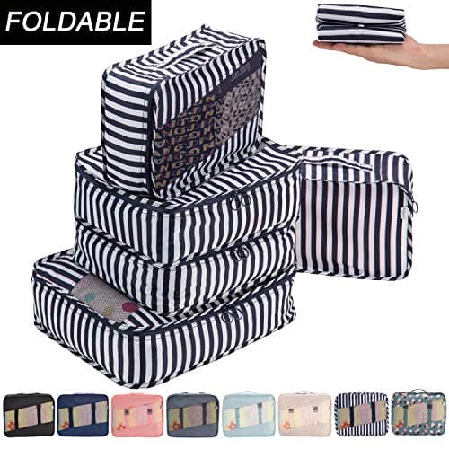 Allfourior Travel Packing Cubes -5 Set Compression Package Luggage Organizer