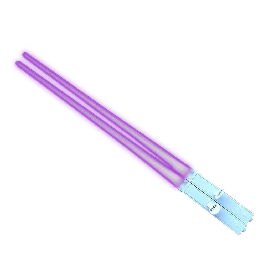 LED Illuminated Glowing Chopsticks Reusable Sushi Safe Decor Tableware Family Party Restaurant (Purple)