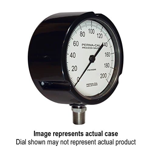 Pressure Gauge, Direct Drive Design, Process, 0-400 psi, 4.5" Dial, Black Turret, 1/2 NPT Bottom | PN: 121TIB08A23