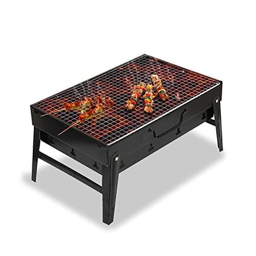 M.E.R.A. Barbecue Grill, Home BBQ Tool Set, Folding Portable Stainless Steel Barbecue Grill for Outdoor, Garden Grill BBQ Utensil, Steel Barbecue Charcoal mini BBQ Grill box Oven.