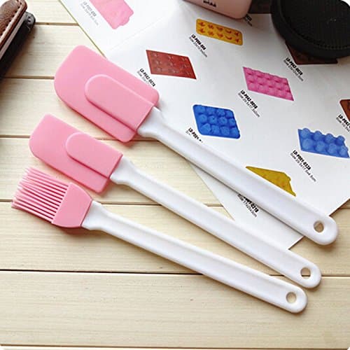 Spatulas Silicone Set Cream Butter Cake Spatula Mixing Batter Scraper Brush Baking Tool Non Stick Cookware 1 Sets of 3 Pcs
