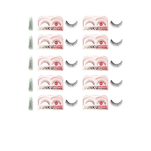 Sunku Eyelash with adhesive (XO) 10pcs
