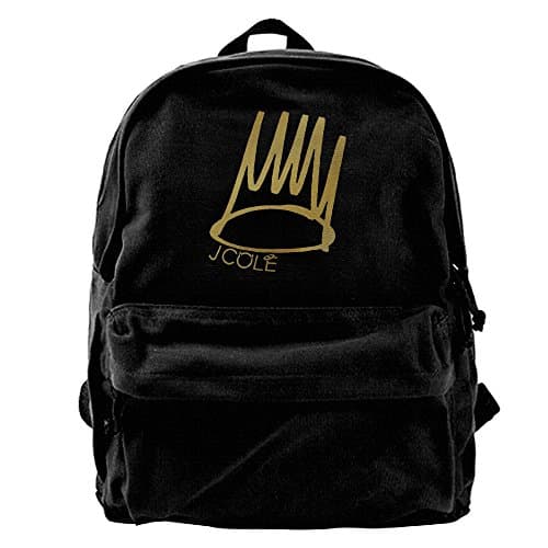 J Cole Born Sinner Gold Crown Casual Canvas Backpack School Travel Bag
