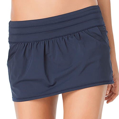 Anne Cole Locker Women's Core Solid Swim Skirt Bottom-XS-AC16_Navy