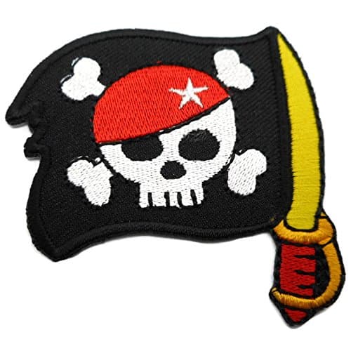 Clothes Sew Iron on Patch Boy Skull and Crossbones Embroidered