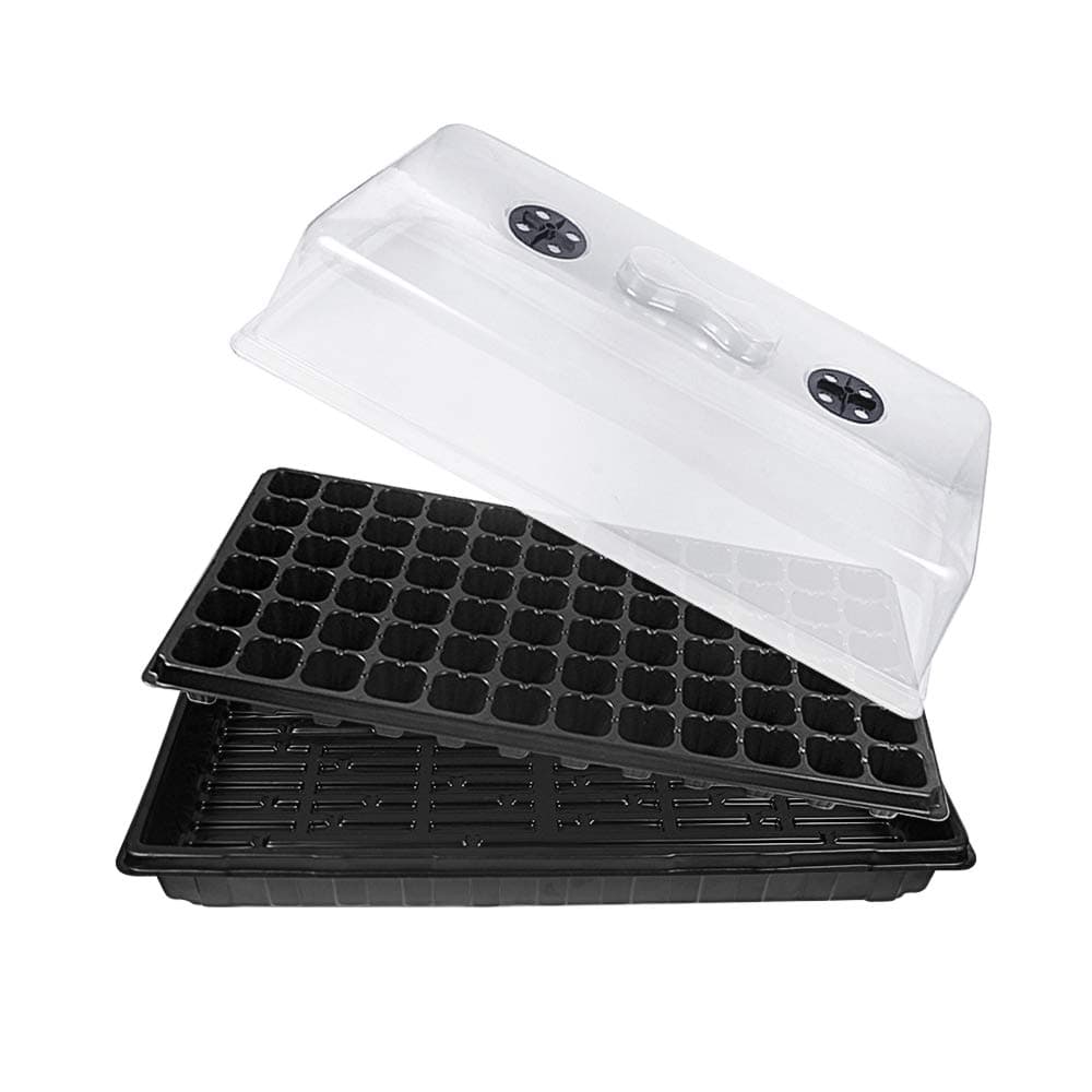 Seed Starter Kit 72 Cell Seeding Trays with Humidity Dome,2 Pack - 1020 Tray Plug Tray Starting Trays for Seedling Germination