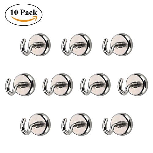 CJRSLRB 20Lb Strongest Magnetic Hooks,Heavy Duty Magnet Hook -J Type (10 Pack)