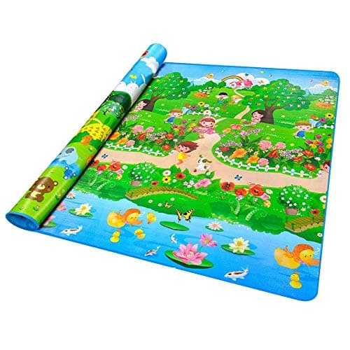 Baby Play Mat Crawling Mat Safety Baby's Forest & Botanical Garden Double-Sided Crawling Mat Kids Teepee Mat Portable Toddlers Infant Waterproof Non-Slip Kids Play Mat