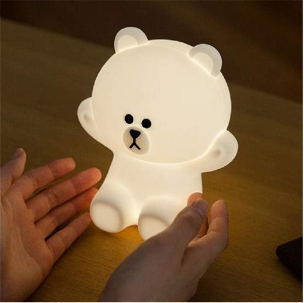 Hot Creative Line Friend Brown Bear Cony Rabbit Night Light Silicone Bedside Lamp Bedroom Lamp Desk Lamp