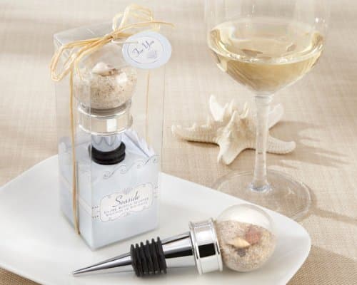 "Seaside" Sand and Shell-Filled Globe Bottle Stopper - Set of 12