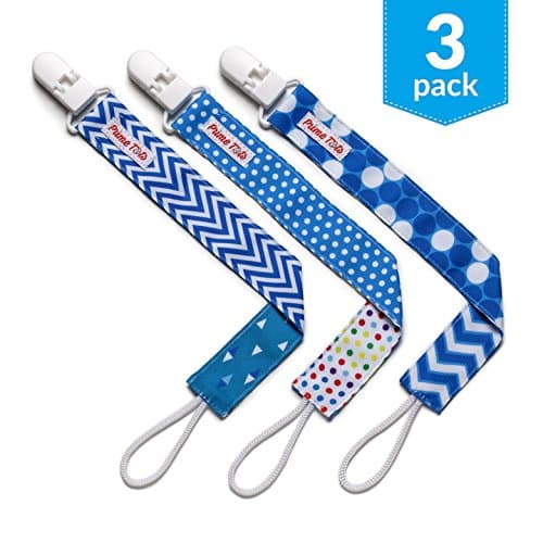 Prime Tots ✮ Pacifier Clip Boy - 3 Pack ✮ Perfect As Soothie Pacifier Holder, For Infant Teething Toys ✮ Rust Free ✮ Best Baby Shower Gift ✮ Get It Now