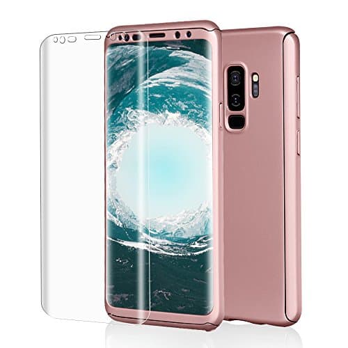 Samsung Galaxy S9 Plus, S9+ Case, VPR 3 in 1 Ultra Thin Full Body Protection Slim Hard Premium Luxury Cover Shock Absorption PC [With TPU Film Screen Protector] Case for Galaxy S9 Plus 2018 (RoseGold)