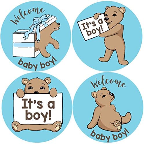 2 Inch It's a Boy Stickers Teddy Bear Set of 60