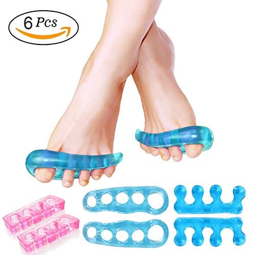 Toe Separator, KEBE 3 Pairs Soft Toe Corrector Instant Therapeutic Bunion Relief, Toe Alignment and Overlapping Toes, Finger or Toe Separators Useful for Nail Polish Painting, Yoga, Dance