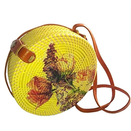 Handwoven Wicker Round Rattan Bag