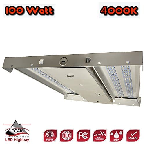 Cost Less Lighting - LED High Bay Lighting Fixture - 100 Watt - 13,910 Lumens - DLC Listed - 5 Year Warranty - Warehouse Lighting, Commercial Lighting
