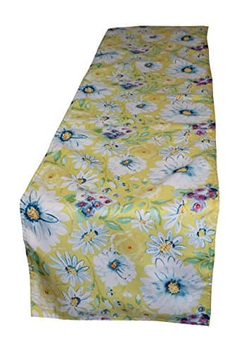 Eden Floral Multicolor Design Water Repellent Table Runner 14" X 70"