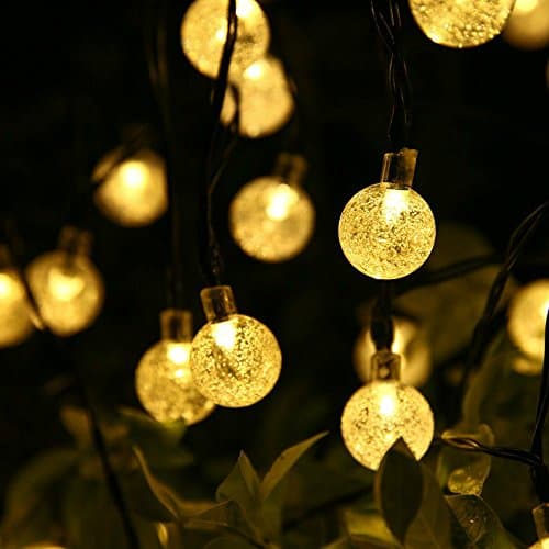 Outdoor String Lights For Patio Solar Globe Landscape Lighting Kit Home Decor Exterior Fixtures 21Ft 30 LED Waterproof