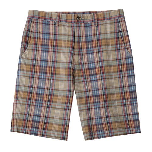 Club Cambridge Men's Shorts solid stripe check brown red pants