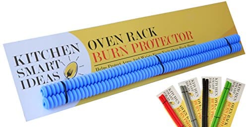 Silicone Oven Rack Burn Protector, High Heat Resistant, Prevent Nasty Arm and Wrist Burns, Food Grade, by Kitchen Smart Ideas, Set of 2, 5 Color Variations (Blue)