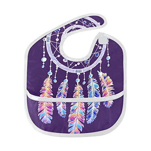 Hand Drawn Hanging Dreamcatcher Custom Soft Waterproof Washable Stain And Odor Resistant Baby Feeding Dribble Drool Bibs Burp Cloths For Infant Overall For 6-24 Months Kids Gifts