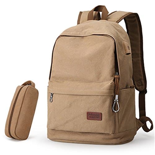 Male Canvas Backpack College Student School Backpack Bags