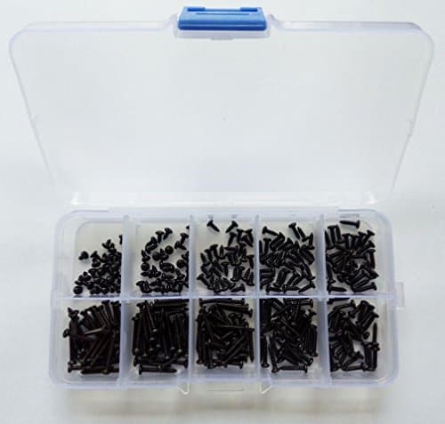 300pcs M2 Phillips Screws Self Tapping Round Head Bolts Self-attack Screw Crosses Socket Bolt 2mm-16mm Length Black Color