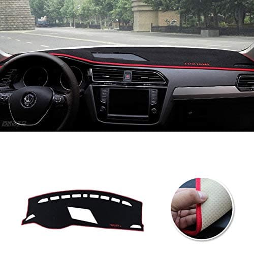 Vivona Car Dashboard Avoid light pad Instrument platform desk cover Mats Carpets LHD For Volkswagen VW Tiguan 2009-2015 2016 2017 2018 - (Color Name: 16-18 Red Side)