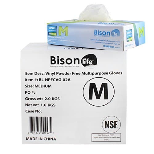 Food Handling NSF Multi Purpose Disposable Vinyl Gloves (Medium - 400/box)