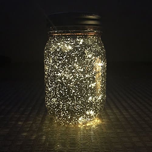 Solar Mason Jar Light ,10 LED Warm white Solar Fairy Lights lids Insert for Garden Patio Path Yard Christmas Halloween Decor(1pack)