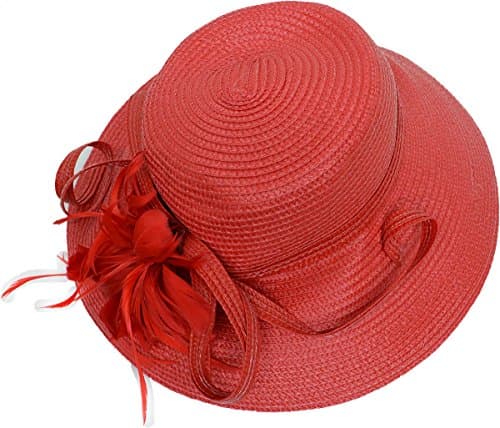 Giovannio Embellished Lampshade Hat Hat Red