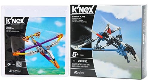 K'NEX Twin Planes 30 pc Bag Building Set & Stealth Plane Box Air 2-Pack construction kits