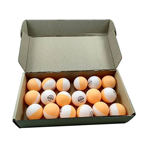 Kingnik Two Tones Table Tennis Training Ball (White + Orange :18 balls) , Celluloid Free.