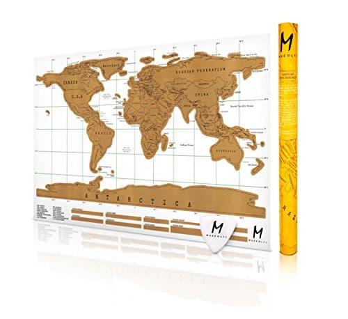 New The NOMAD Progressive World Traveler Map w/ Gift Case! Travel More, Scratch Off The Map, And Relive Your Adventures. Available in Black or White! (32.28 X 23.23, WHITE)