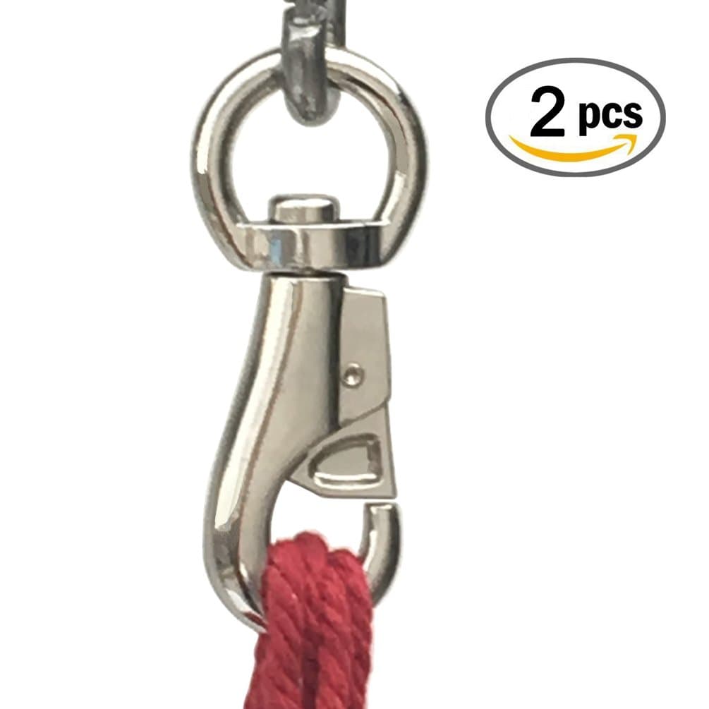 2 PCS Hammock Hanging Chair Swivel Hook Snap for Slings with Carabiner Hooks - Heavy Duty 700 Lb Capacity Per Hook