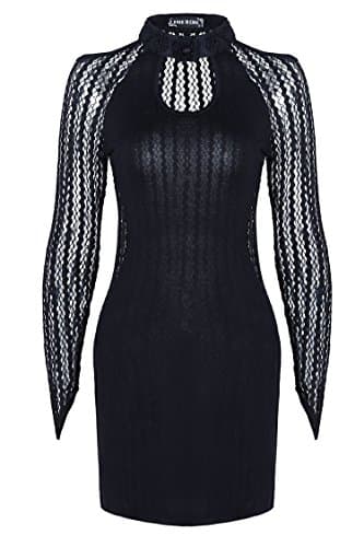 TW048 Sexy gothic Emo black vertical stripes top T-shirt DARKINLOVE