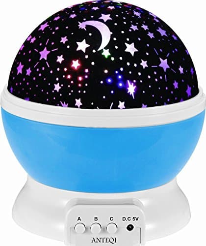 Constellation Projector Baby Night Light Lighting Lamp 4 LED Bead with 360 Degree Romantic Rotating Fantasic LLC Cosmos Star Sky Moon Bedroom Light for Baby nursery decor (Blue)