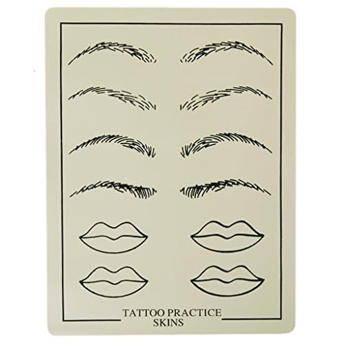 5 Pack x PFT Eyebrows and Lips Tattoo Practice Skin - Cosmetic Permanent Makeup Microblading Tattoo - Size 6" x 9"