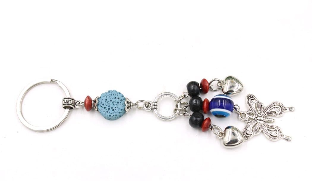 Peili Turkish Blue Evil Eye Hamsa Hand Car Wall Hanging Decoration Ornament (butterfly pendant)