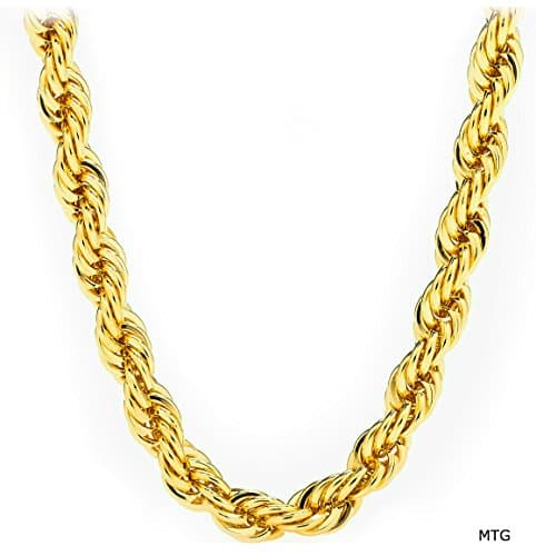 Gold Chain Necklace 24K Solid Gold Filled 7MM Rope Chain Link Tarnish Resistant USA Made! (28)