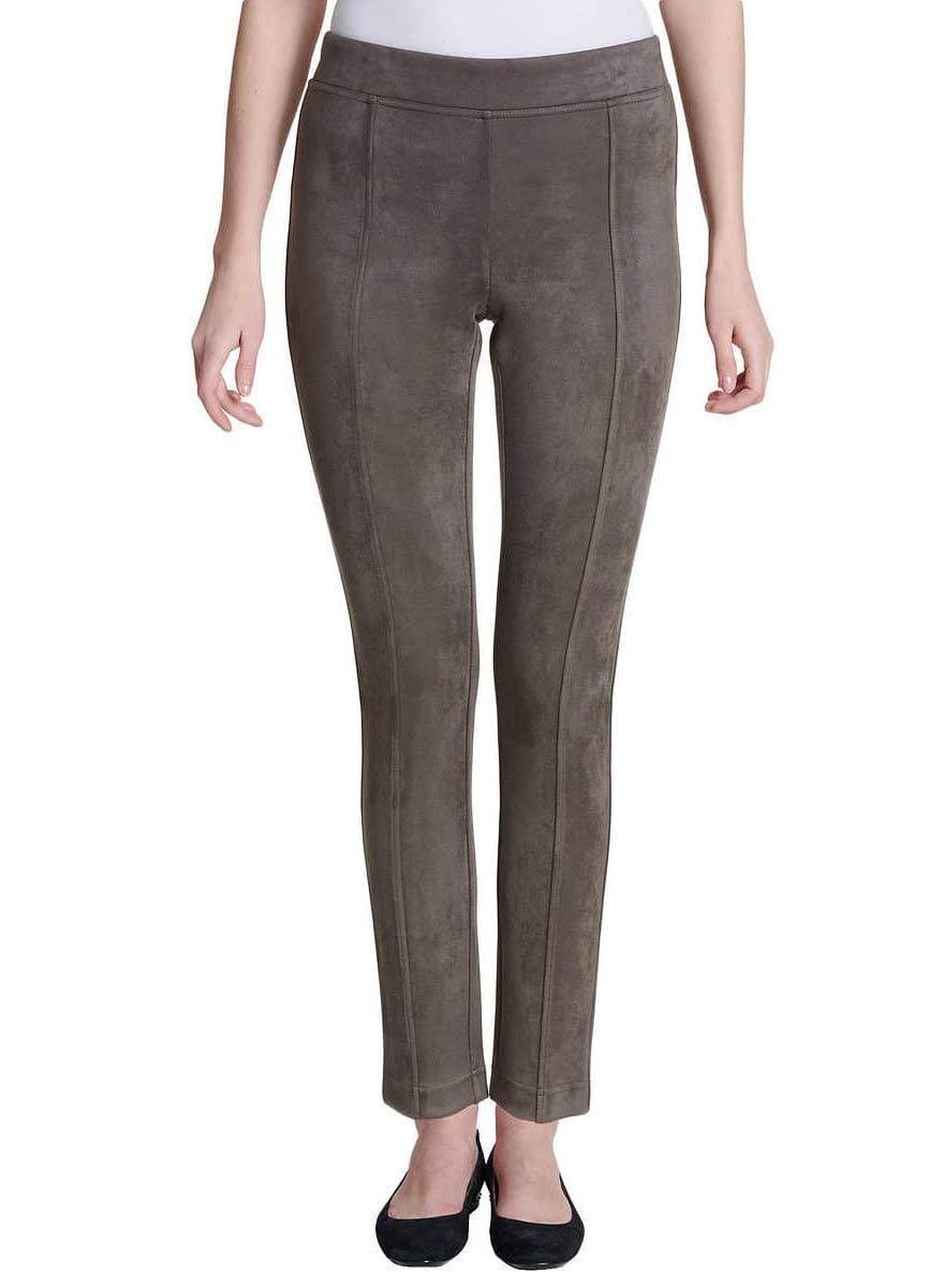 Super Soft Stretch Faux Suede Pull On Pant for Women, Taupe (XSmall)