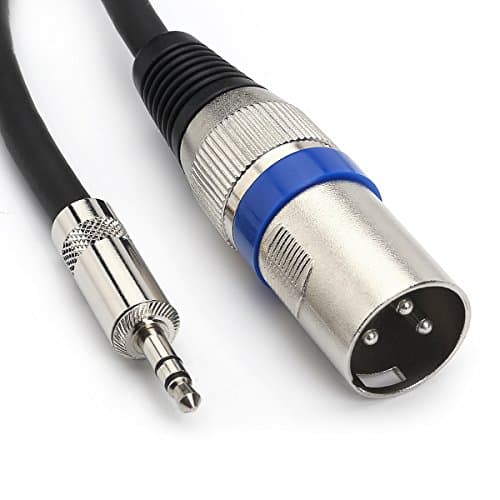 MOBOREST 1/8"( 3.5 mm) TRS Stereo TO XLR 3 Pin Male Microphone Cable,Are great for Walkman, Camcorder, etc., to a single XLR line input on a mixing console,(0.5M/1.6FT)