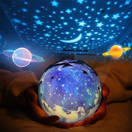 Diamonds Projection Lamp, Planet Star Bedside LED Night Light for Kids and Beloved 3 Colors Rotating Romatic Valentine's Birthday Thanksgiving and Christmas Gift Breastfeeding Lamp Perfect for Bedroom