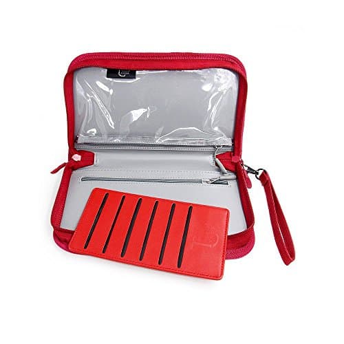 Passport Holder and Document Organizer Travel Wallet with Card Insert Holder, Wine Red