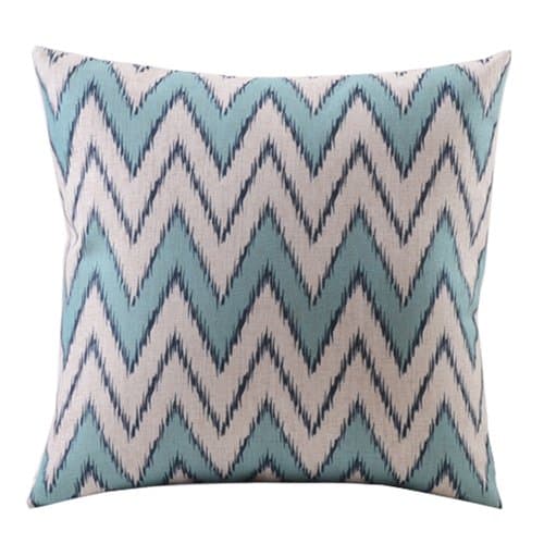 Mega TPC Cotton Linen Decorative Throw Pillow Case Cushion Cover Chevron Double Color Lines Square 18"