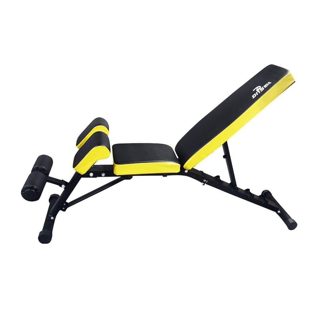 Adjustable Benches Foldable Weight Bench bench press load-bearing 300kg adjustable abdominal muscles fitness equipment gym Benches (Color : Yellow, Size : 155 * 40 * 47cm)
