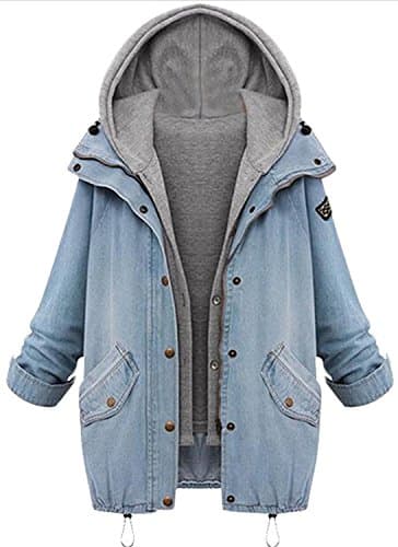 Dotticool Various Women's Hooded Vest Two-Piece Denim Jacket As PictureMedium Fashion