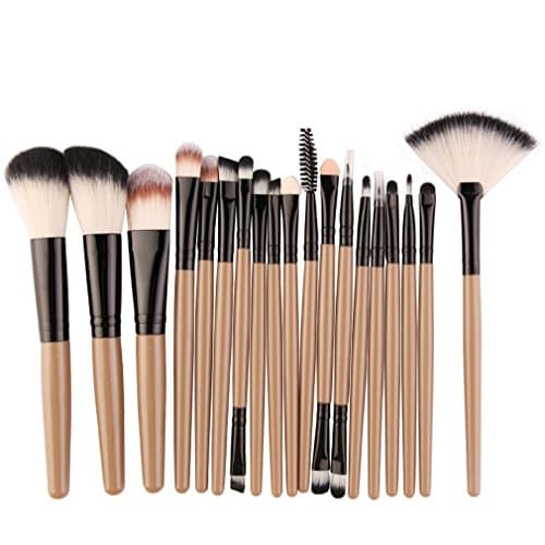 10/18Pcs Makeup Brushes Set Powder Foundation Blush Eye Shadow Blending Make Up Brush Cosmetic Beauty Tool Kit 18Pcs JH
