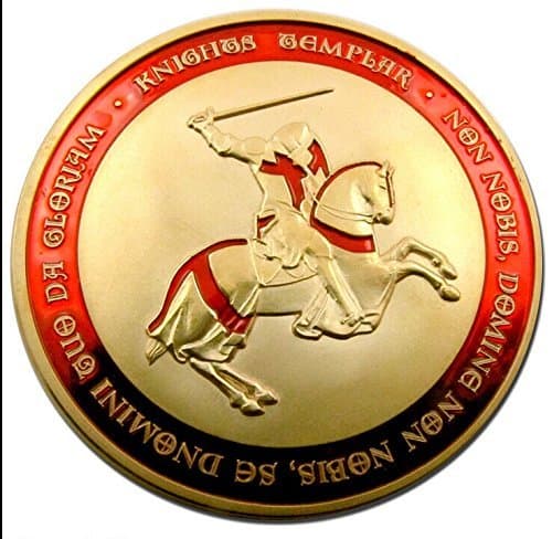 Commemorative Knights Templar Cross Masonic Mason New 2015 Red Gold Plated Coin Freemason by MicronCrafts