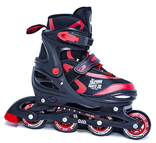 California Skate Co Adjustable Inline Skates - Zuma Kids Beginner Roller Skates for Girls, Boys, Men, Women